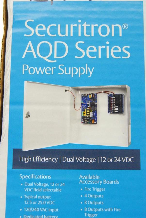 Used Securitron AQD2-8F8R1 Dual-voltage Switching Power Supply w/ Fire Trigger