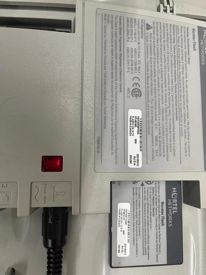 Used Norstar Flash NTAB2455 W/ NT5B78WM Flash VM Card and Power Adapter