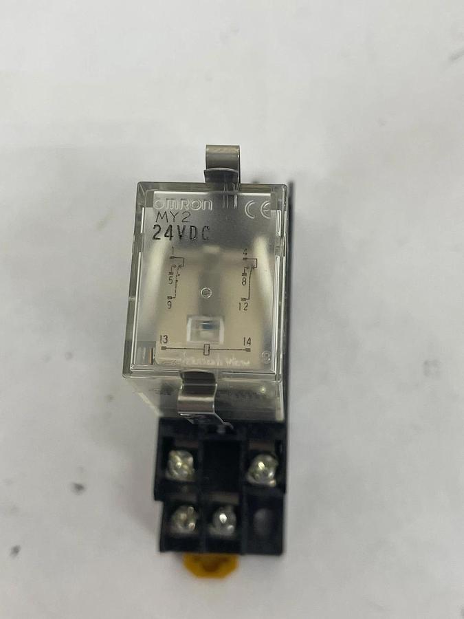 Used Omron MY2 Relay 24VDC W/ Socket Base 2-M4X10