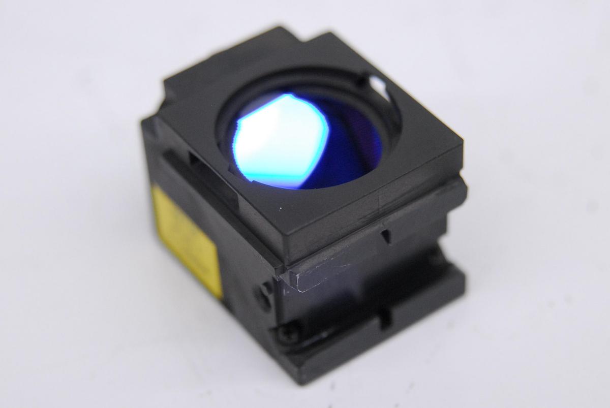 Used Nikon 99755 POS 1 C1 V4C EM 445/35 + 660LP Microscope Fluorescence Filter Cube