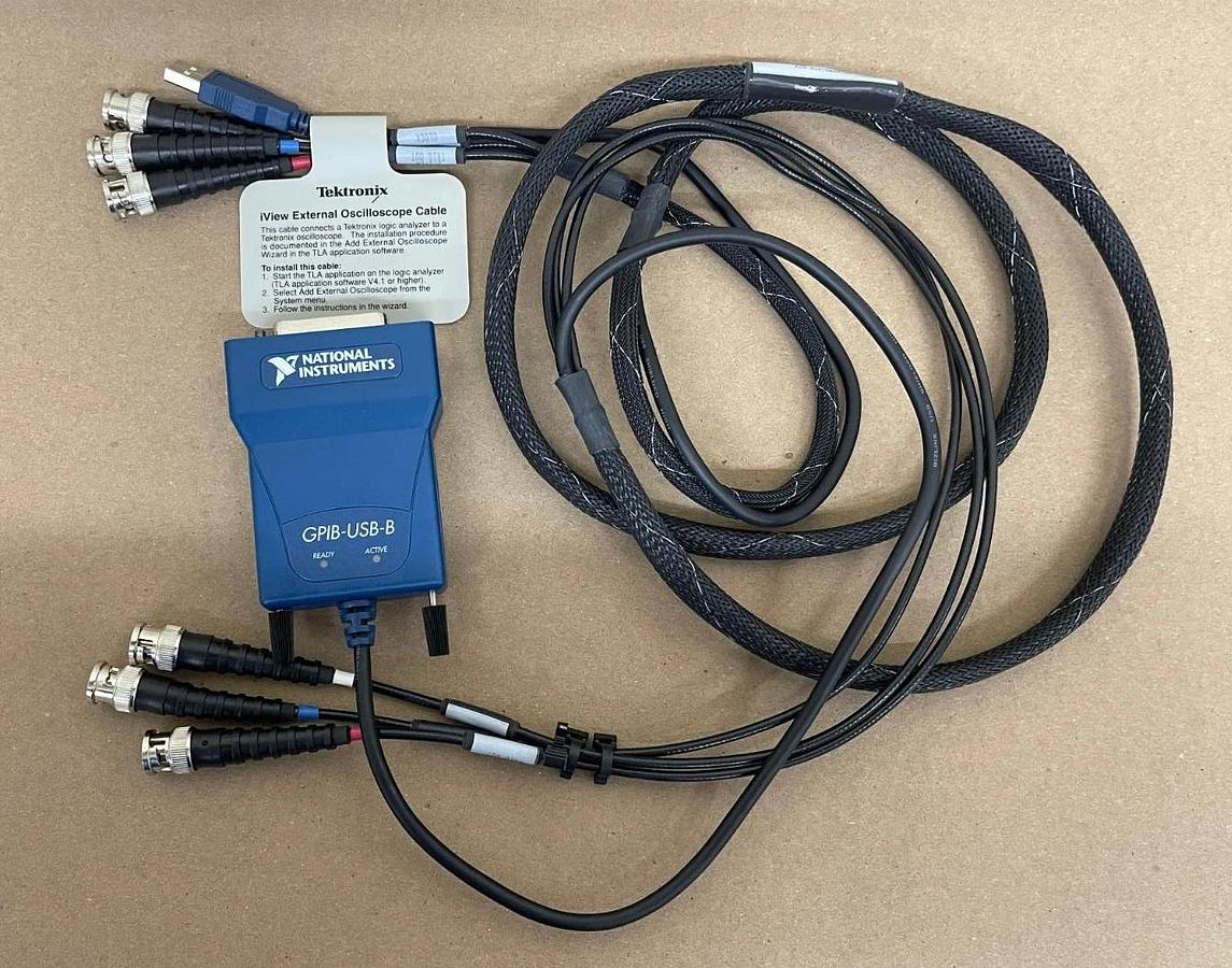 Used TEKTRONIX 012-1614-01 iView Oscilloscope Cable W/ GPIB-USB-B Interface Adapter