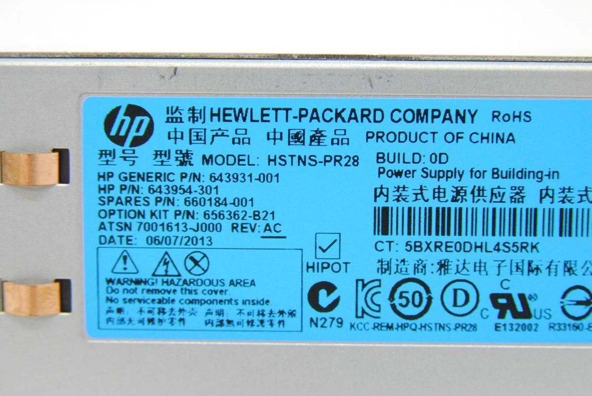 Used HP HSTNS-PR28 643954-301 460W Hot-Swappable Server Power Supply
