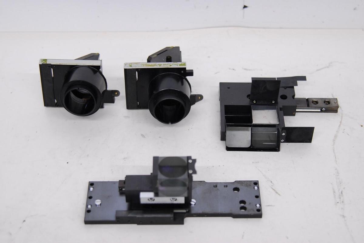 Used Olympus Vanox AHBS3 Mounted Mirrors Prisms Optics Rails - Lot of 4