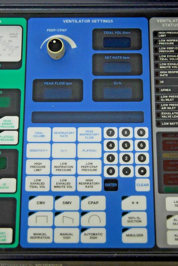 Used Control Panel W/ 18729 Display Board  (Puritan Bennett 7200 Series)