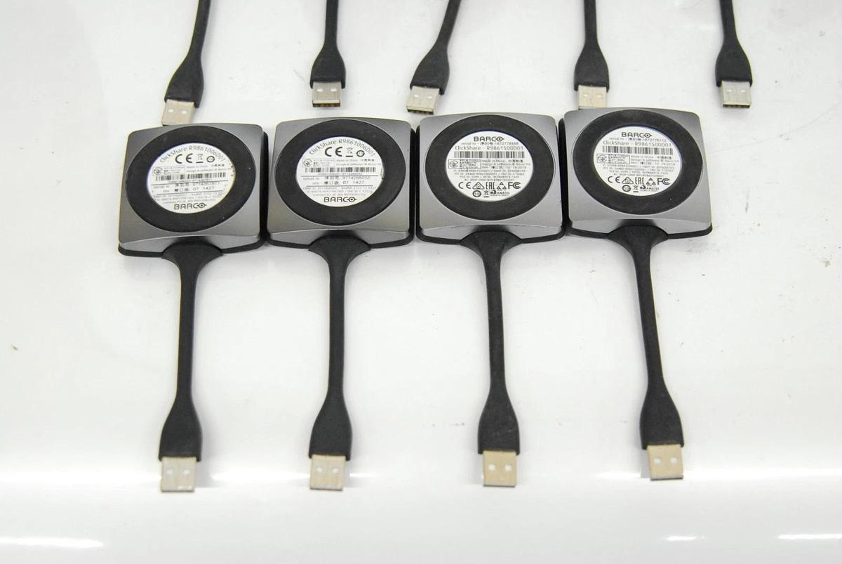 Used Barco ClickShare 2x R9861500D01, 7x R9861006D01 USB Conferencing Buttons - Lot