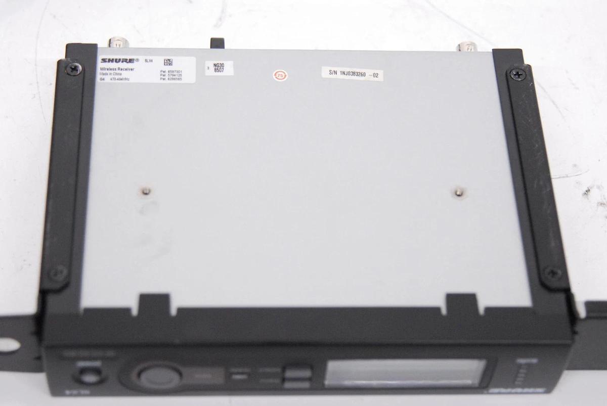 Used Shure SLX4-G4 470-494MHz Wireless Receiver W/ Power Adapter, Antennas, Rack Ears