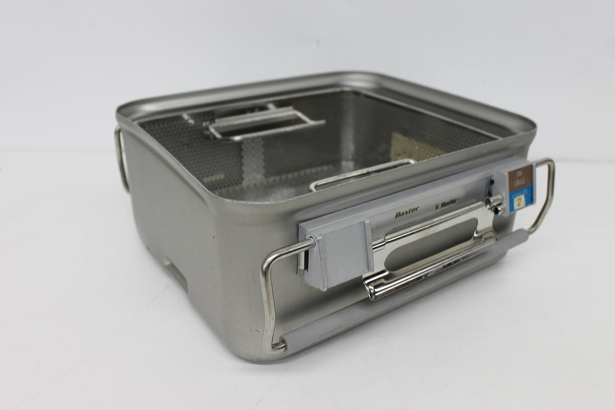 Used V Mueller Genesis 3M Drill Sterilization Box 12"x10"x5" / Filter Holders, Basket