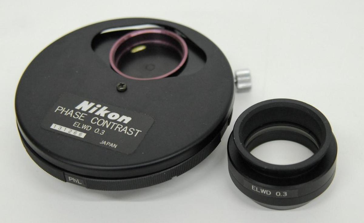 Used Nikon ELWD 0.3 Phase Contrast LWD Turret Condenser W/ 0.3 ELWD Lens - Diaphot