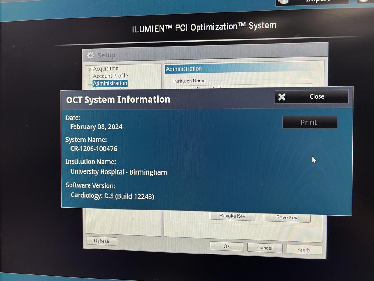 Used St Judes ILUMIEN Intravascular Imaging Therapy Guidance System FFR OCT