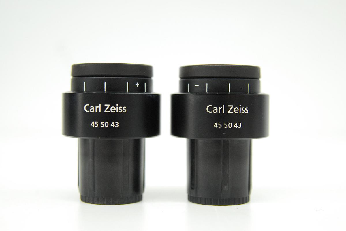 Used Zeiss 45 50 43 W-Pl 10x/23 Microscope Eyepiece Set