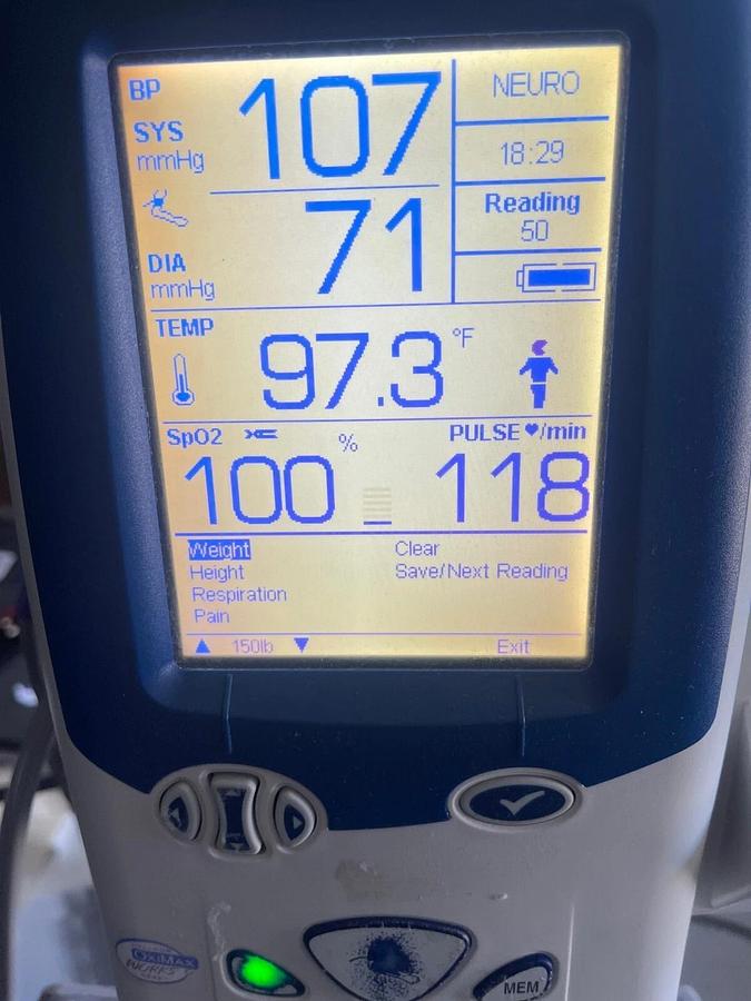 Used Welch Allyn 45NTO Vital Signs Spot LXi Patient Monitor W/ Stand