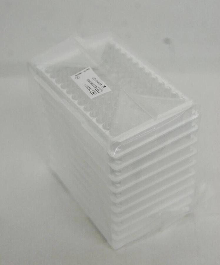 Used Greiner 762071 Strip Plate 12xF8 PS F-BOTTOM CLEAR MICROLON HIGH BINDING 10Pc