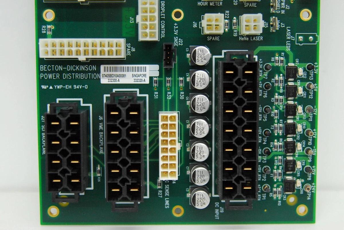 Used Becton-Dickinson 332300-A 332320-A Power Distribution Board - BD FACSAria