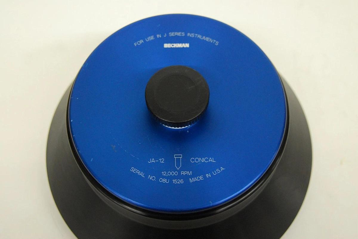 Used Beckman JA-12 Conical Fixed Angle Centrifuge Rotor (12 x 50 mL, 12,000 rpm)