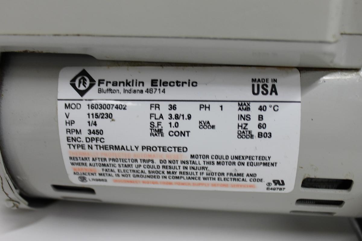 Used Franklin Electric Motor 1603007402 115/230V