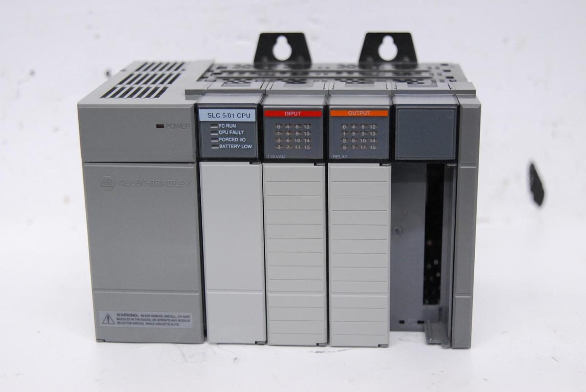 Used AB SLC 500 1746-A4 4-Slot Rack, 1747-L511 CPU, 1746-IA16, 1746-OW16, 1746-P1