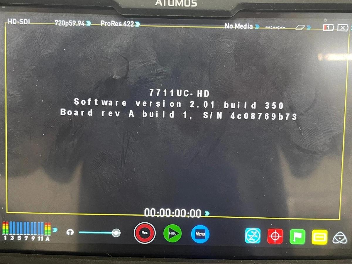 Used Evertz 7701 1RU Multiframe /W 7711UC-HD, 7760CCM-HD, 7736CD2-A4 Cards