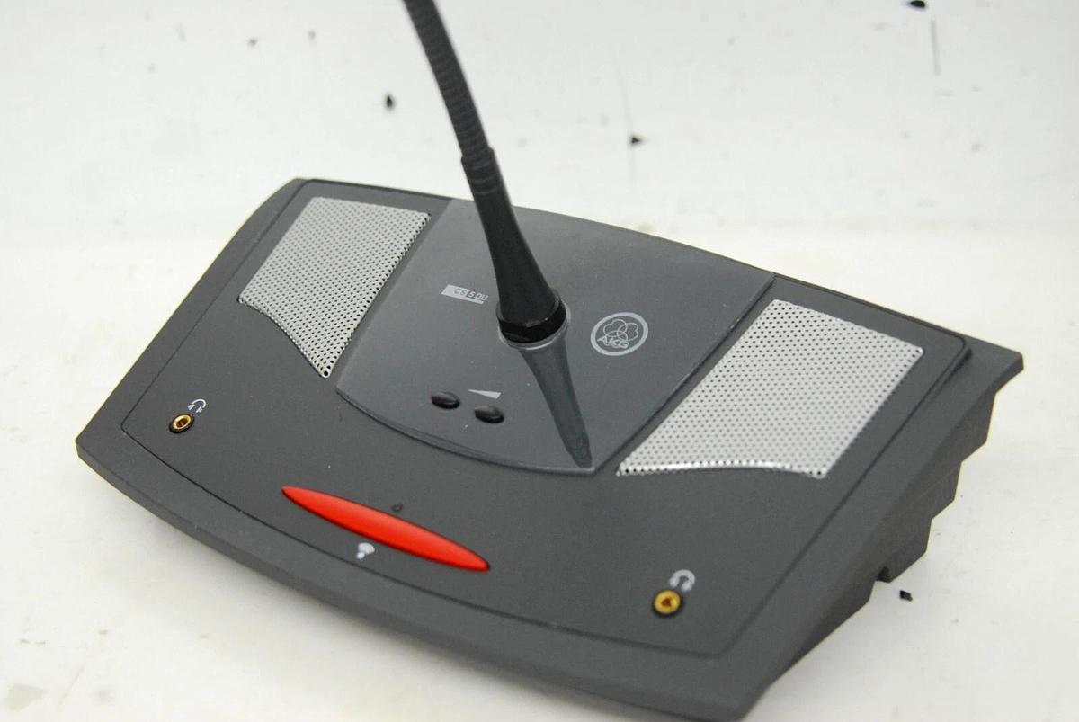 Used AKG CS5 DU Conference Delegate Base Unit W/ Microphone, 1x AC Adapter - Lot of 6
