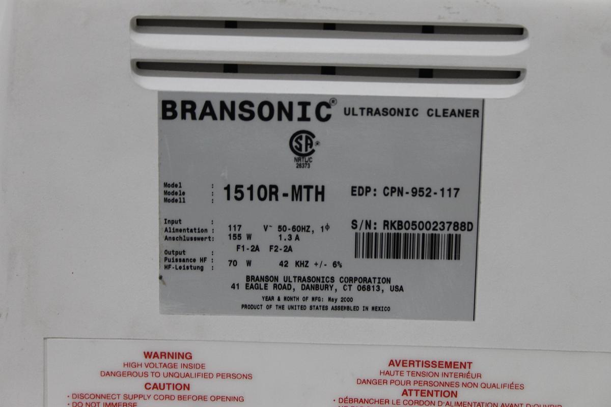 Used BRANSON 1510 Ultrasonic Cleaner