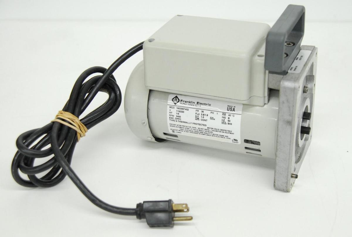Used Franklin Electric 1603007402 1/4HP 1PH Electric Motor (Welch GEM 1.0)