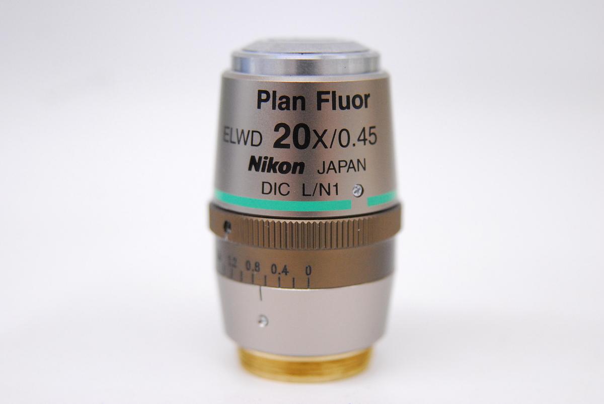 Used Nikon Plan Fluor ELWD 20X/0.45 DIC L/N1 ∞/0-2 WD 7.4 Microscope Objective