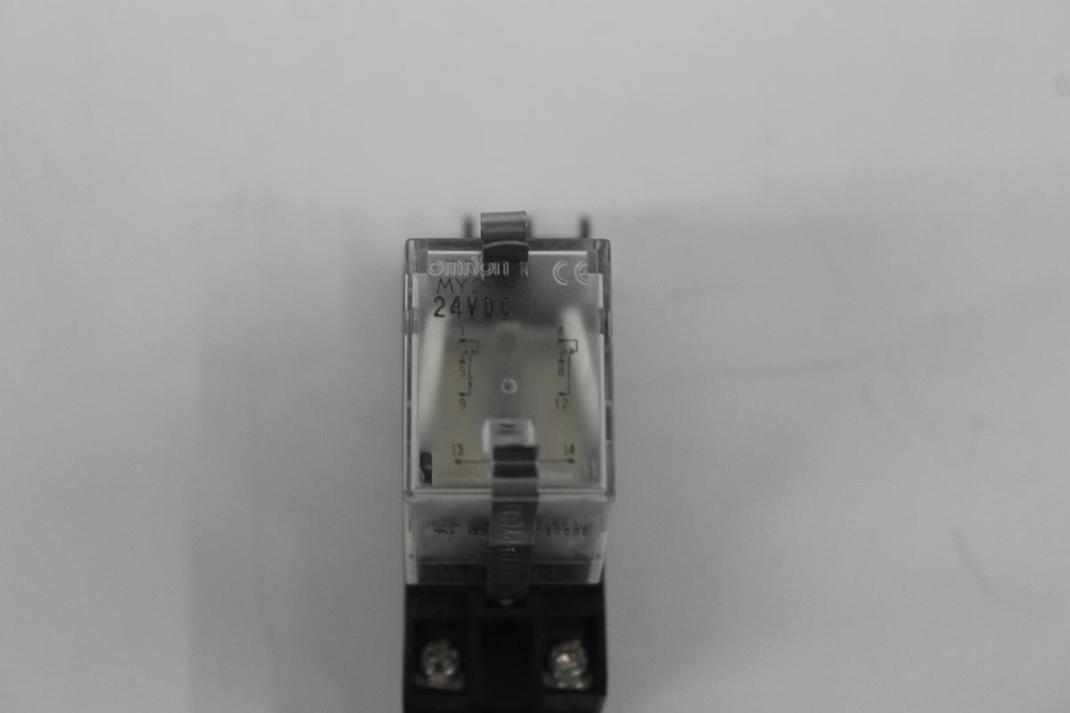 Used Omron MY2 Relay 24VDC W/ Socket Base 2-M4X10 LOT OF 4