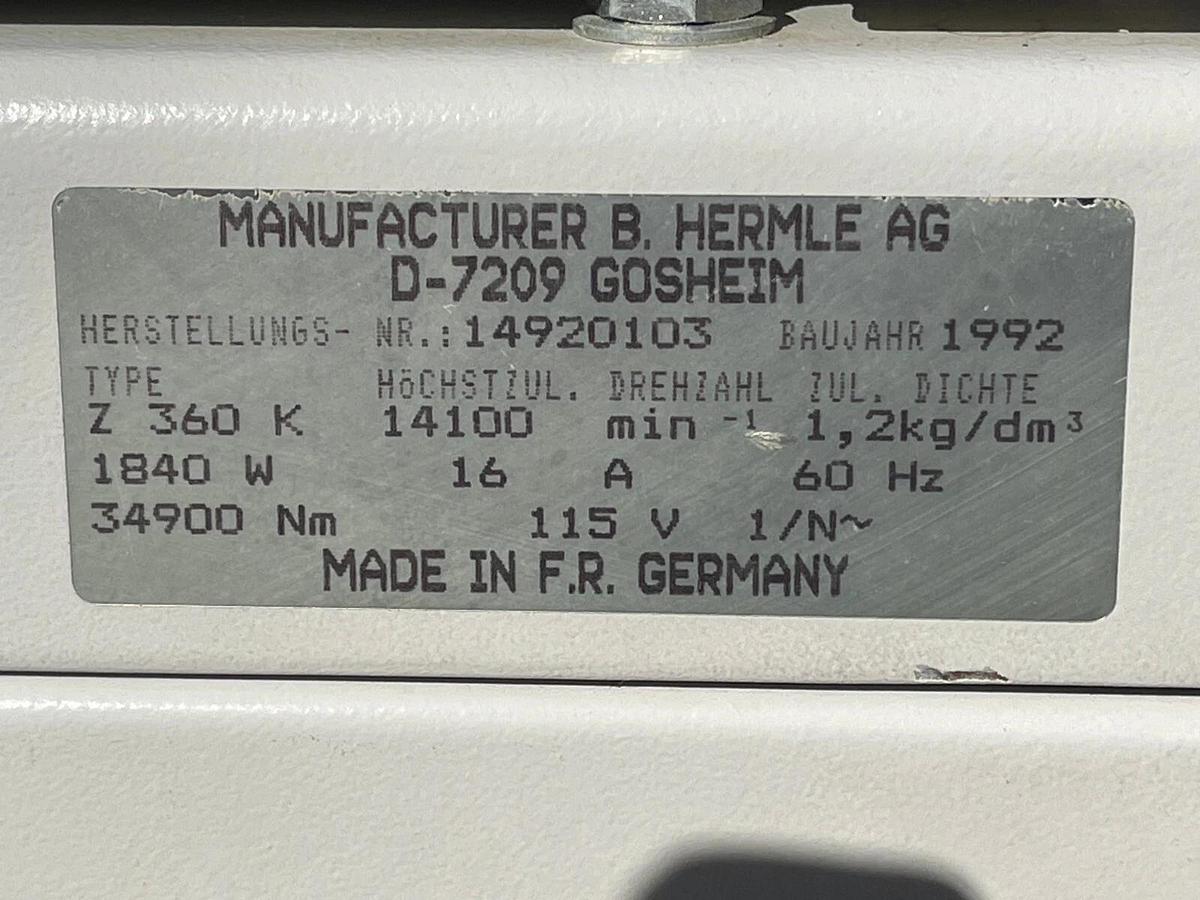 Used Fisher Scientific Hermle Marathon 21K/BR Refrigerated Centrifuge W/ Rotor 220:59