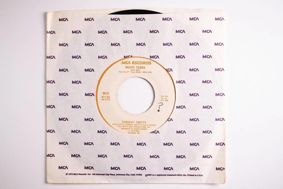 Used Conway Twitty, Happy Birthday Darlin',  Heavy Tears 45 Record