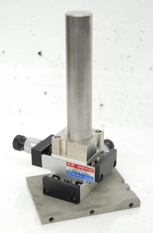 Used ALM LA2-3-1 /K Precision Cross Roller X-Y Linear Stage W/ 31mm Pole Mount