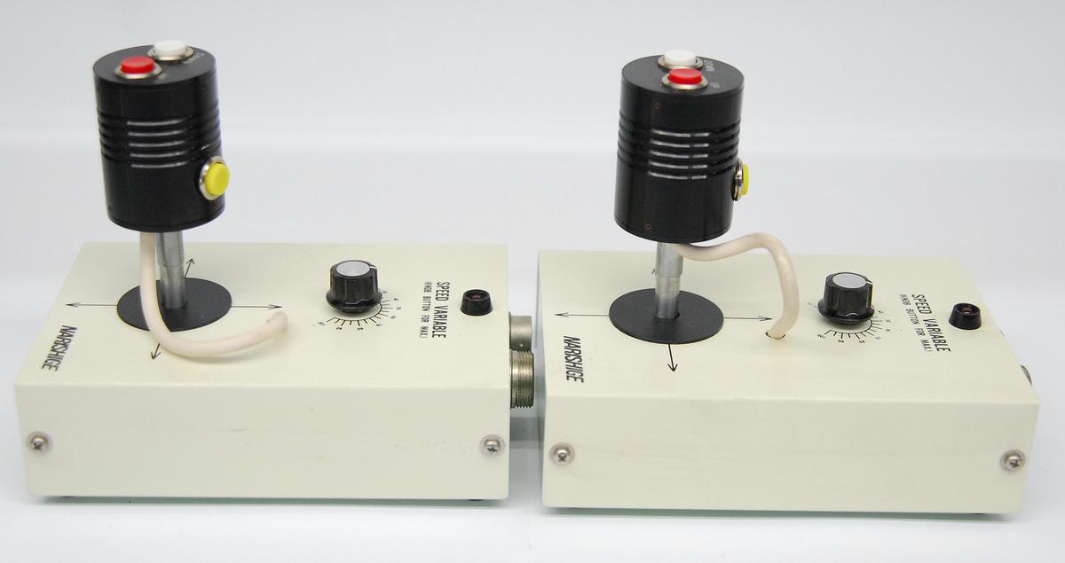 Used Narishige MM-88 Micromanipulator 3-Axis Joystick Lot w/ Power Supply & Footswitch