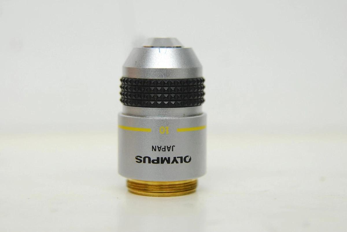 Used Olympus DPlan 10 Microscope Objective Lens RMS, 0.25-160/0.17