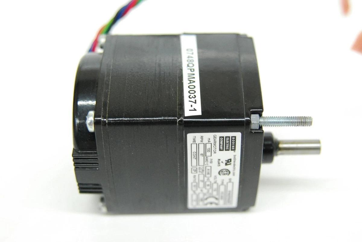 Used Bodine Electric KCI-24A2 0748 AC Gearmotor (115V, 18:1 Ratio, 1/450 HP, 67 RPM)