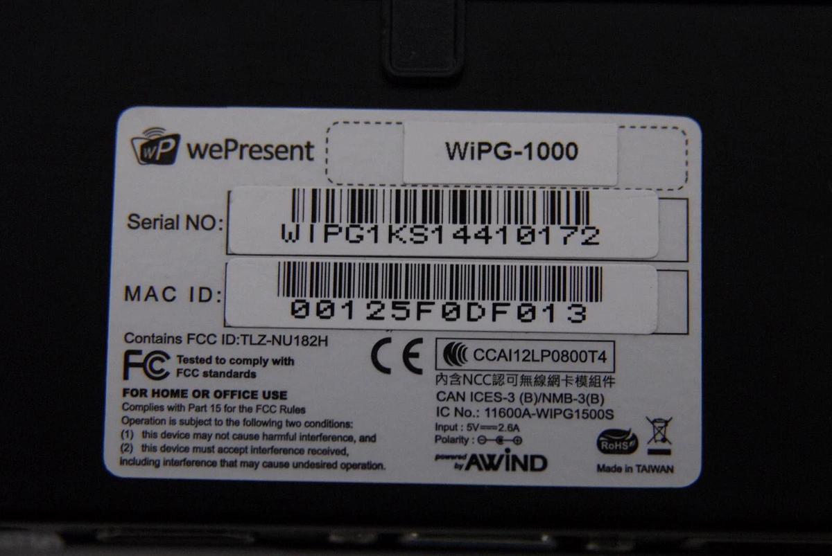 Used wePresent WiPG-1000 Wireless Interactive Presentation Gateway