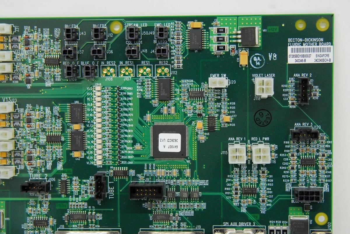 Used Becton-Dickinson 343345-B 343345SCH-B Fluidic Mother Board - BD FACSAria