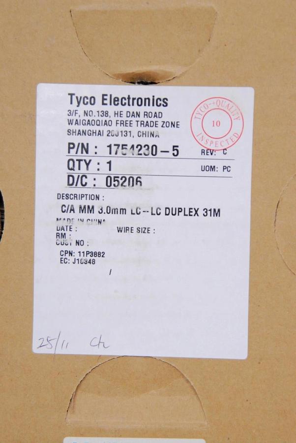 Used IBM 11P3882 LC-LC Optical Fiber Cable 31M, 101.7ft (Tyco 1754230-5)
