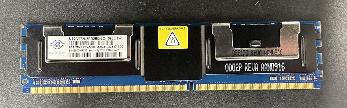 Used Nanya NT2GT72U8PD2BD-3C DDR2 2GB ECC PC2-5300 667Mhz