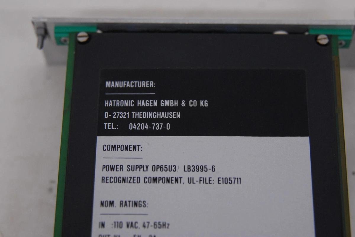 Used Hatronic Hagen OP65U3 LB3995-6 Power Supply W/ Plug