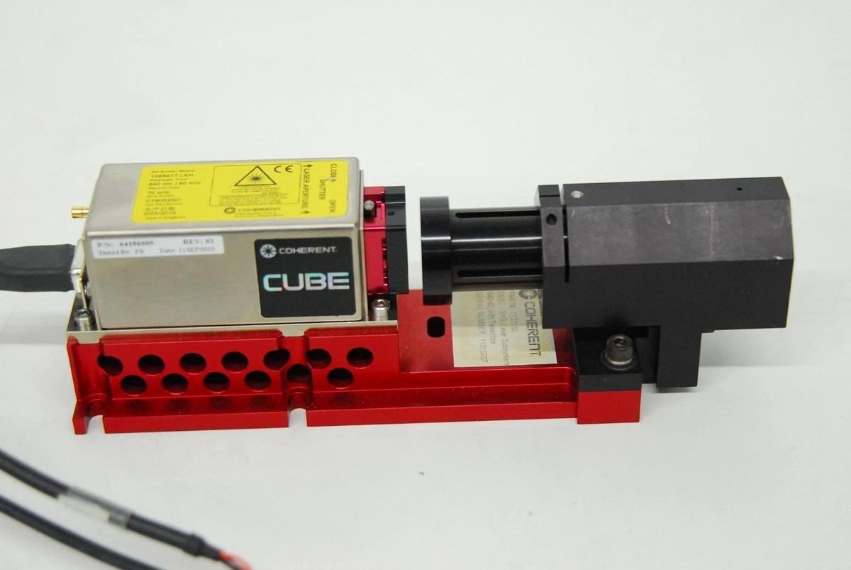 Used Coherent 1069417/AH 640nm 40mW CUBE Laser Module W/ Power Supply/Control Box