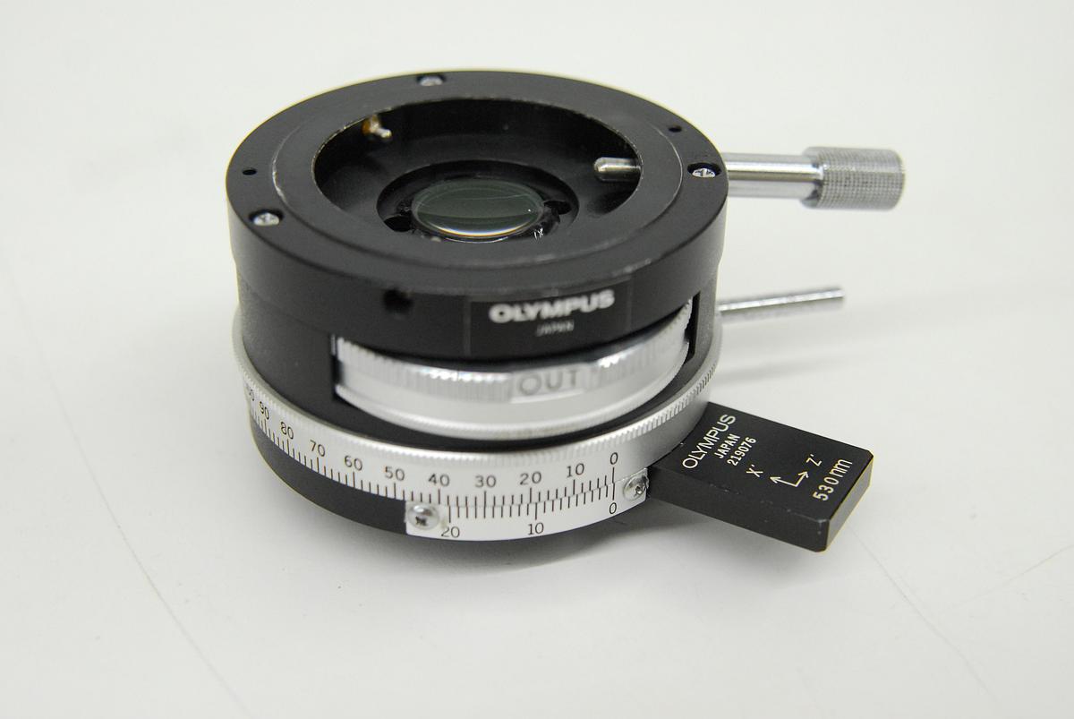 Used Olympus BH2-PA Microscope Polarizing Intermediate Attachment W/ 530nm Wave Plate