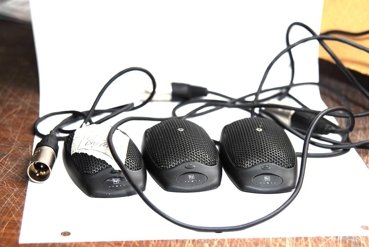 Used Electro-Voice PC Boundary Multi Pattern Boundary Microphones Lot of 3 For Parts