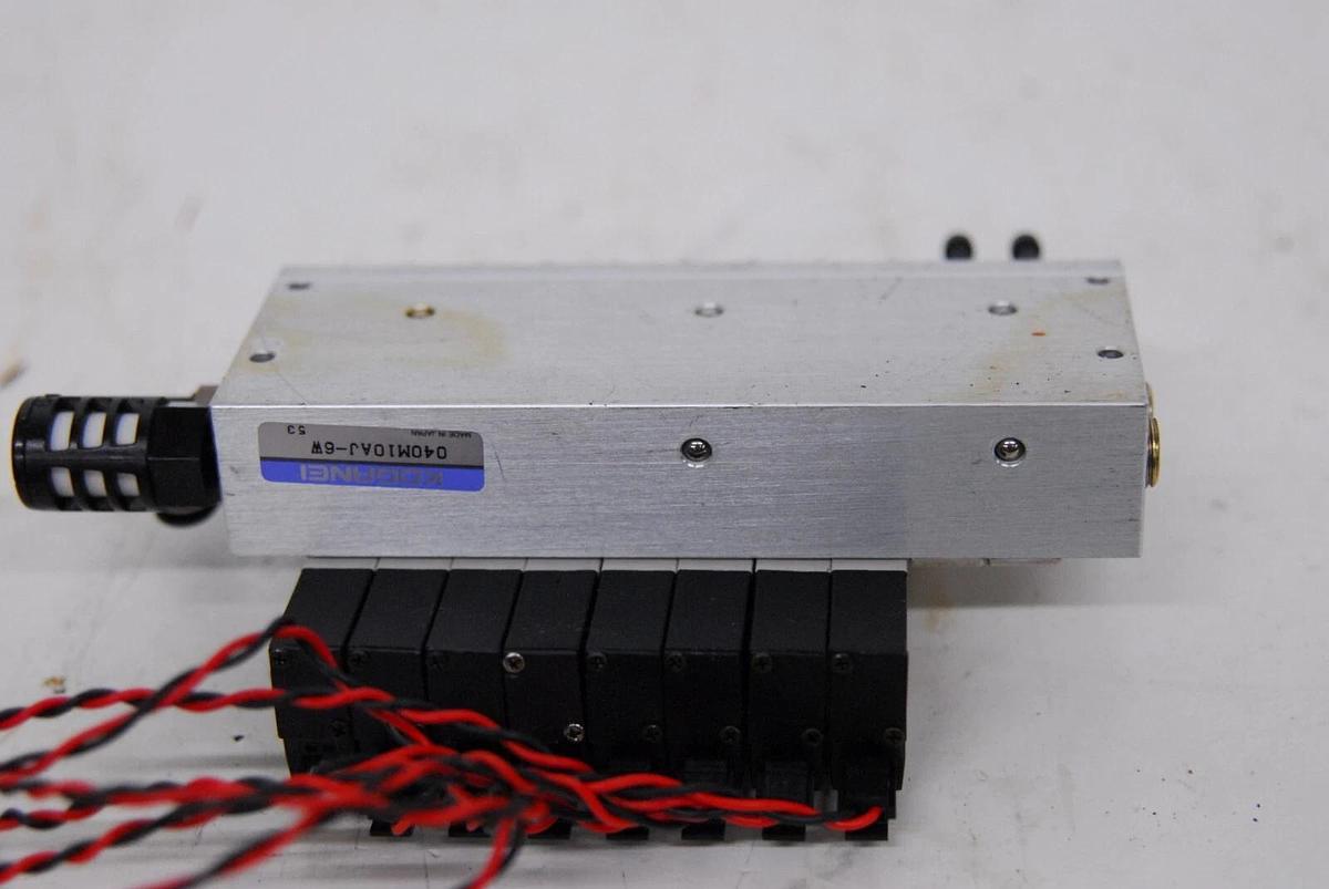 Used Koganei 040M10AJ-6W Manifold W/ 8 A040-4E1 Air Valves