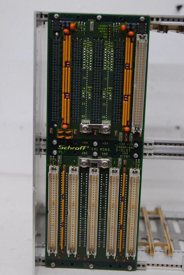 Used Schroff 23000-465 Backplane 6U VME 5-SLOT MONO ADC W/ Enclosure TVC-06NDA-4