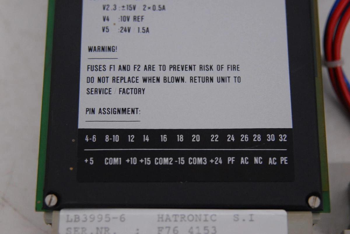 Used Hatronic Hagen OP65U3 LB3995-6 Power Supply W/ Plug