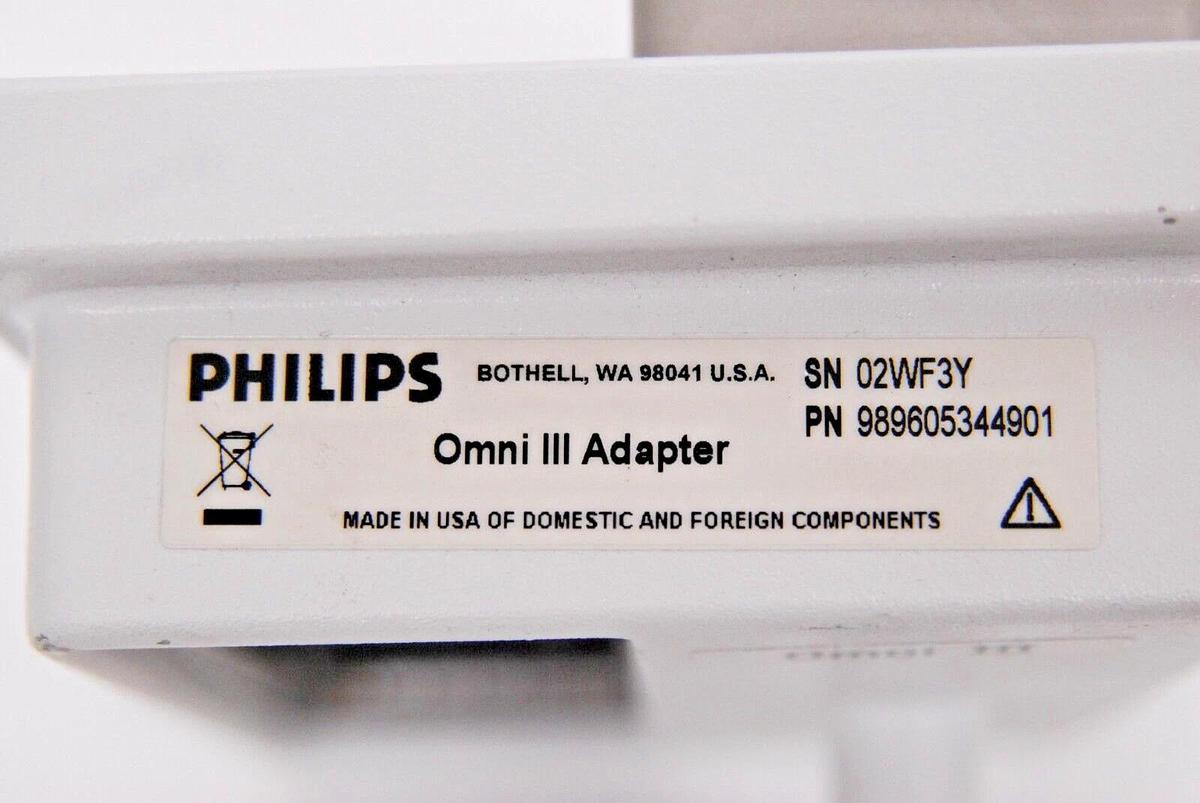 Used Philips Omni III Ultrasound Adapter 989605344901 453561179311 (iU22/iE33 Ultraso