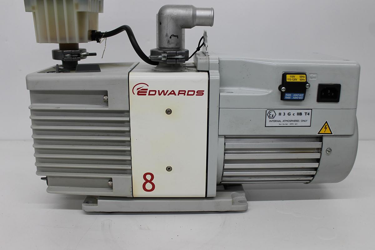 Used Edwards RV8 Vacuum Pump w/ EMF10 Oil Filter 