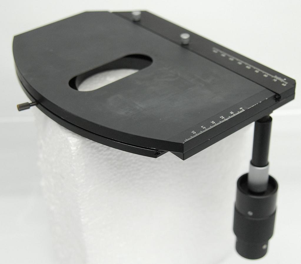 Used Zeiss 1067-325 Right Hand Rotating XY Microscope Stage 75mmx50mm/240°