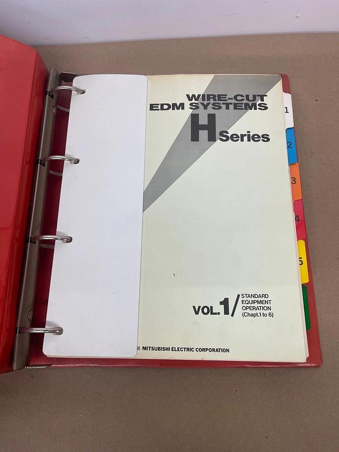 Used Mitsubishi Wire-Cut EDM Systems H Series Manuals Volumes 1-4