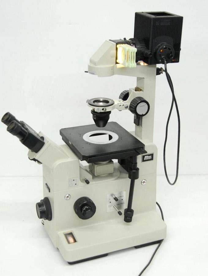 Used Nikon Diaphot Inverted Microscope W/ 4x Objective/Achr 0.15 Condenser/Eyepieces