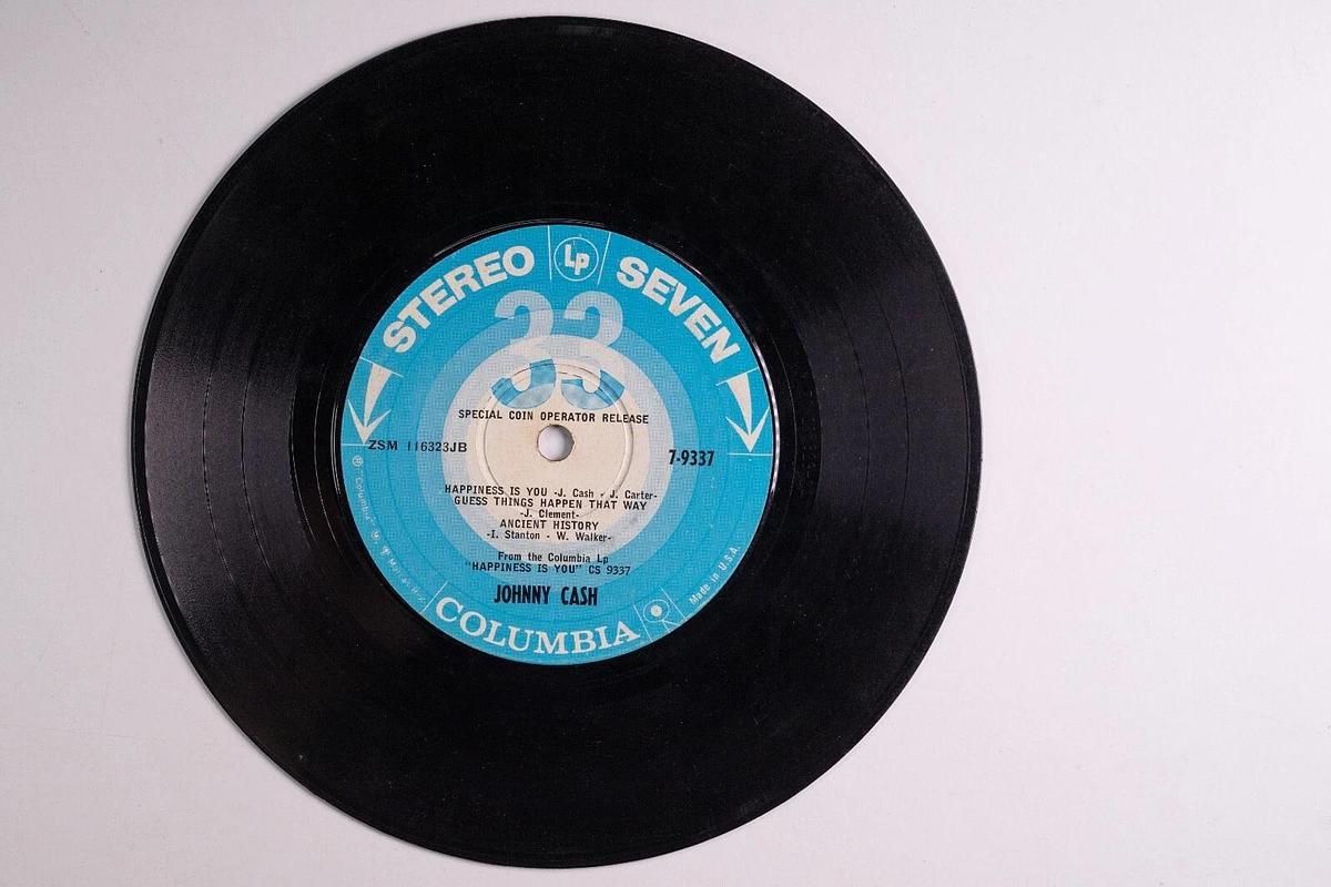 Used Johnny Cash 45 Record Lot of 5 With 33 Special Coin Operator Release