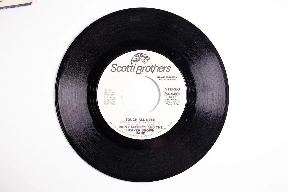 Used John Cafferty And The Beaver Brown Band Tough All Over Demonstration 45 Record